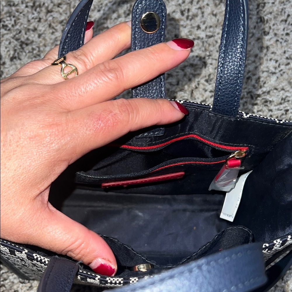 Tommy Hilfiger Navy and Red Tote Bag